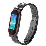 Strap-it® Xiaomi Mi Band 6 stalen bandje (zwart)
