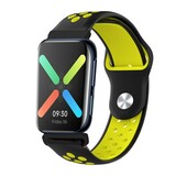 Strap-it® Oppo Watch sport bandje (zwart/geel)