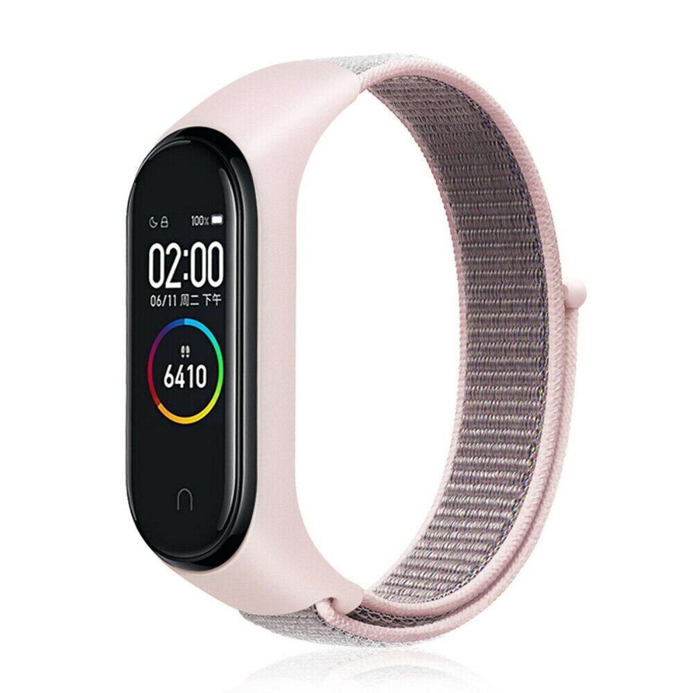 Strap-it® Strap-it Xiaomi Mi Band 3 / 4 nylon bandje (pink sand) Strap-it® Strap-it Xiaomi Mi Band 3 / 4 nylon bandje (pink sand)