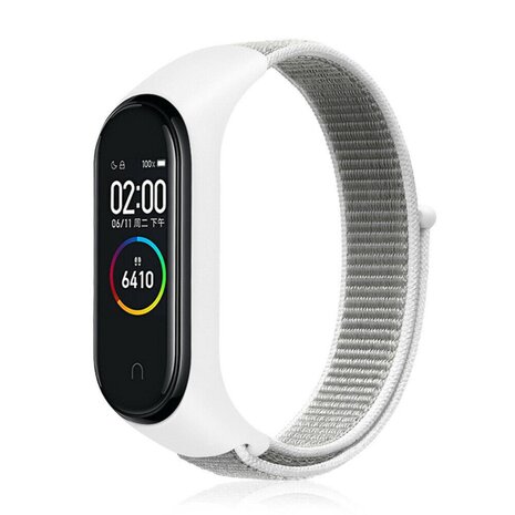 Strap-it® Strap-it Xiaomi Mi Band 3 / 4 nylon bandje (zeeschelp)
