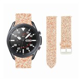 Strap-it® Samsung Galaxy Watch 3 45mm leren glitter bandje (rosé goud)