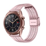Strap-it® Samsung Galaxy Watch 3 41mm roestvrij stalen band (rosé pink)