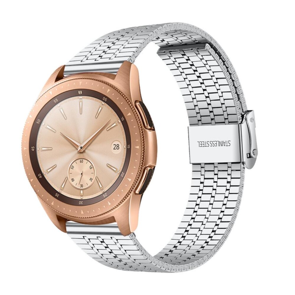 Strap-it® Strap-it Samsung Galaxy Watch 42mm roestvrij stalen band (zilver) Strap-it® Strap-it Samsung Galaxy Watch 42mm roestvrij stalen band (zilver)