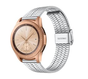 Strap-it® Samsung Galaxy Watch 42mm roestvrij stalen band (zilver) Strap-it® Samsung Galaxy Watch 42mm roestvrij stalen band (zilver)