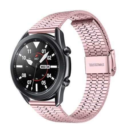 Strap-it® Strap-it Samsung Galaxy Watch 3 45mm roestvrij stalen band (rosé pink)