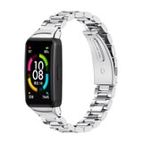 Strap-it® Huawei Band 6 stalen band (zilver)