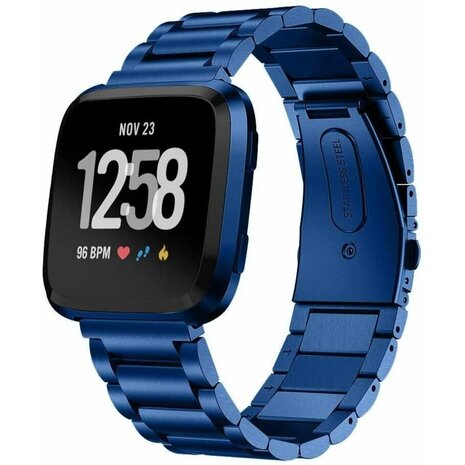 Strap-it® Strap-it Fitbit Versa stalen bandje (blauw)