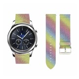 Strap-it® Samsung Gear S3 leren glitter bandje (regenboog)