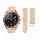 Strap-it® Strap-it Samsung Galaxy Watch 3 41mm leren glitter bandje (rosé goud)
