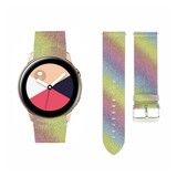 Strap-it® Samsung Galaxy Watch Active leren glitter bandje (regenboog)