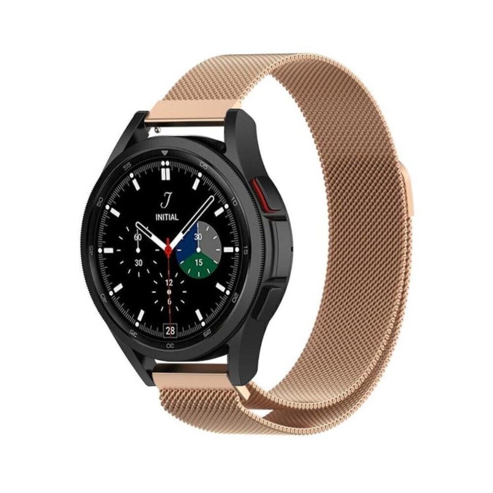 Strap-it® Strap-it Samsung Galaxy Watch 4 Classic 42mm Milanese band (rosé goud)