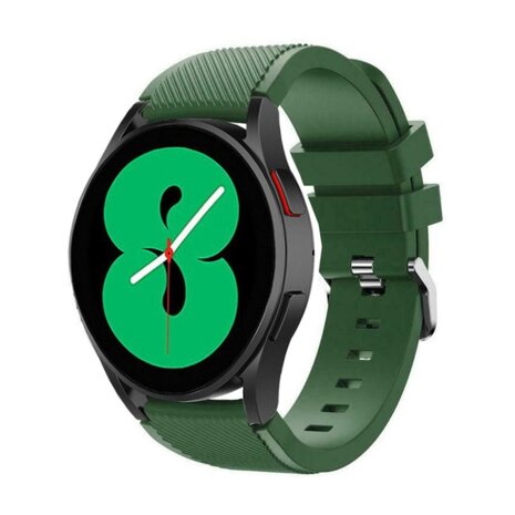 Strap-it® Strap-it Samsung Galaxy Watch 4 - 40mm siliconen bandje (legergroen)