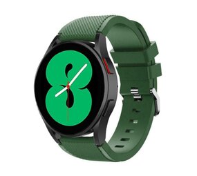 Strap-it® Samsung Galaxy Watch 4 - 44mm siliconen bandje (legergroen)