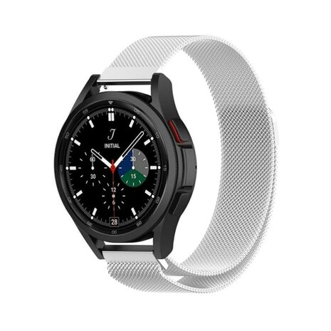 Strap-it® Strap-it Samsung Galaxy Watch 4 Classic 42mm Milanese band (zilver)