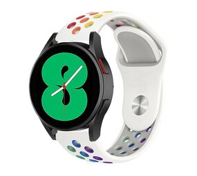 Strap-it® Samsung Galaxy Watch 4 - 44mm sport band (wit/kleurrijk)