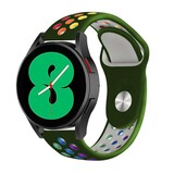 Strap-it® Samsung Galaxy Watch 4 - 44mm sport band (legergroen/kleurrijk)