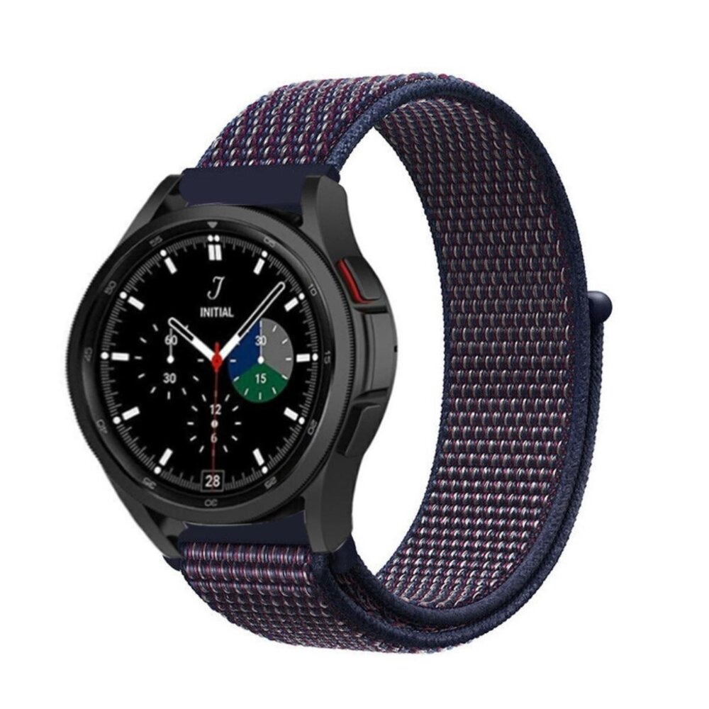 Strap-it® Strap-it Samsung Galaxy Watch 4 Classic 42mm nylon band (paars/blauw)