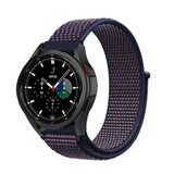Strap-it® Samsung Galaxy Watch 4 Classic 42mm nylon band (paars/blauw)