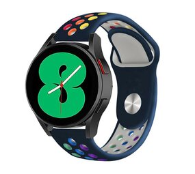 Strap-it® Samsung Galaxy Watch 4 - 44mm sport band (donkerblauw/kleurrijk)
