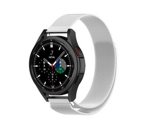 Strap-it® Samsung Galaxy Watch 4 Classic 46mm Milanese band (zilver)