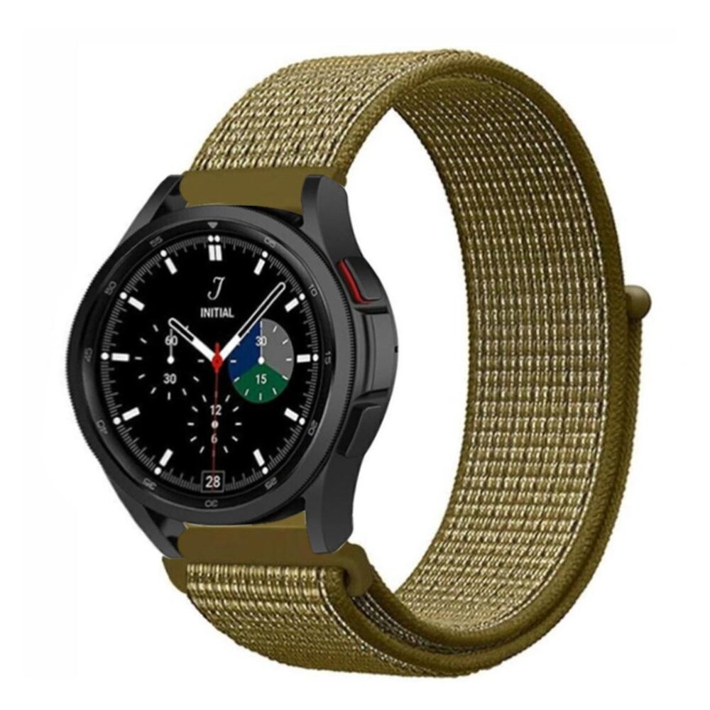 Strap-it® Strap-it Samsung Galaxy Watch 4 Classic 42mm nylon band (olijf)