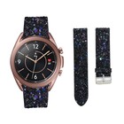Strap-it® Strap-it Samsung Galaxy Watch 3 41mm leren glitter bandje (zwart)