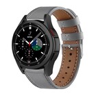 Strap-it® Strap-it Samsung Galaxy Watch 4 Classic 46mm leren bandje (grijs)