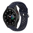 Strap-it® Strap-it Samsung Galaxy Watch 4 Classic 42mm siliconen bandje met gaatjes (donkerblauw)