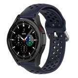 Strap-it® Samsung Galaxy Watch 4 Classic 42mm siliconen bandje met gaatjes (donkerblauw) Strap-it® Samsung Galaxy Watch 4 Classic 42mm siliconen bandje met gaatjes (donkerblauw)