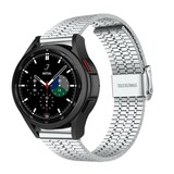 Strap-it® Samsung Galaxy Watch 4 Classic 42mm roestvrij stalen band (zilver)