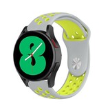 Strap-it® Samsung Galaxy Watch 4 - 44mm sport band (grijs/geel)
