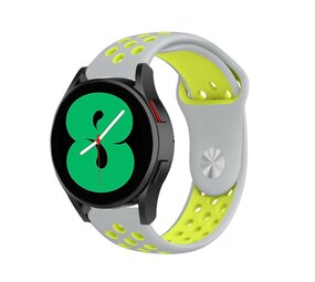 Strap-it® Samsung Galaxy Watch 4 - 44mm sport band (grijs/geel)