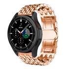 Strap-it® Strap-it Samsung Galaxy Watch 4 Classic 42mm stalen draak bandje (rosé goud)