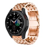 Strap-it® Samsung Galaxy Watch 4 Classic 42mm stalen draak bandje (rosé goud) Strap-it® Samsung Galaxy Watch 4 Classic 42mm stalen draak bandje (rosé goud)