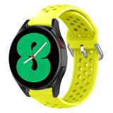 Strap-it® Samsung Galaxy Watch 4 - 40mm siliconen bandje met gaatjes (geel)