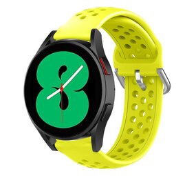 Strap-it® Samsung Galaxy Watch 4 - 40mm siliconen bandje met gaatjes (geel)