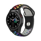 Strap-it® Samsung Galaxy Watch 4 Classic 42mm sport band (zwart/kleurrijk) Strap-it® Samsung Galaxy Watch 4 Classic 42mm sport band (zwart/kleurrijk)