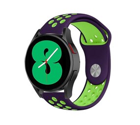 Strap-it® Samsung Galaxy Watch 4 - 40mm sport band (paars/groen) Strap-it® Samsung Galaxy Watch 4 - 40mm sport band (paars/groen)