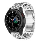 Strap-it® Strap-it Samsung Galaxy Watch 4 Classic 42mm stalen draak bandje (zilver)