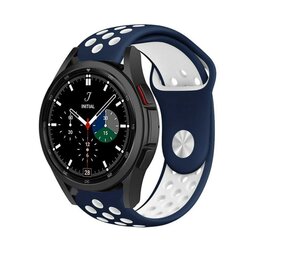 Strap-it® Samsung Galaxy Watch 4 Classic 42mm sport band (blauw/wit)