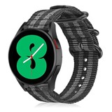 Strap-it® Samsung Galaxy Watch 4 - 40mm nylon gesp band (zwart/grijs)