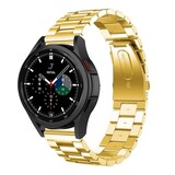 Strap-it® Samsung Galaxy Watch 4 Classic 42mm stalen band (goud)