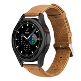 Strap-it® Samsung Galaxy Watch 4 Classic 42mm leren bandje (bruin)