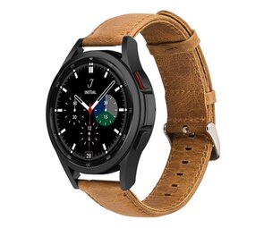 Strap-it® Samsung Galaxy Watch 4 Classic 42mm leren bandje (bruin) Strap-it® Samsung Galaxy Watch 4 Classic 42mm leren bandje (bruin)