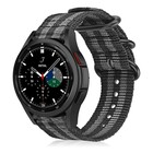 Strap-it® Strap-it Samsung Galaxy Watch 4 Classic 42mm nylon gesp band (zwart/grijs)