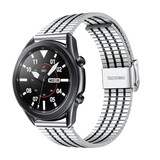 Strap-it® Samsung Galaxy Watch 3 45mm roestvrij stalen band (zilver/zwart)