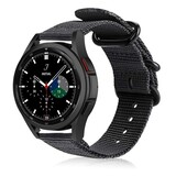 Strap-it® Samsung Galaxy Watch 4 Classic 42mm nylon gesp band (zwart)