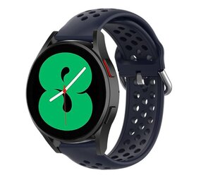 Strap-it® Samsung Galaxy Watch 4 - 40mm siliconen bandje met gaatjes (donkerblauw)