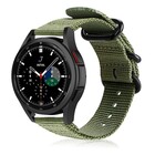 Strap-it® Strap-it Samsung Galaxy Watch 4 Classic 42mm nylon gesp band (groen)