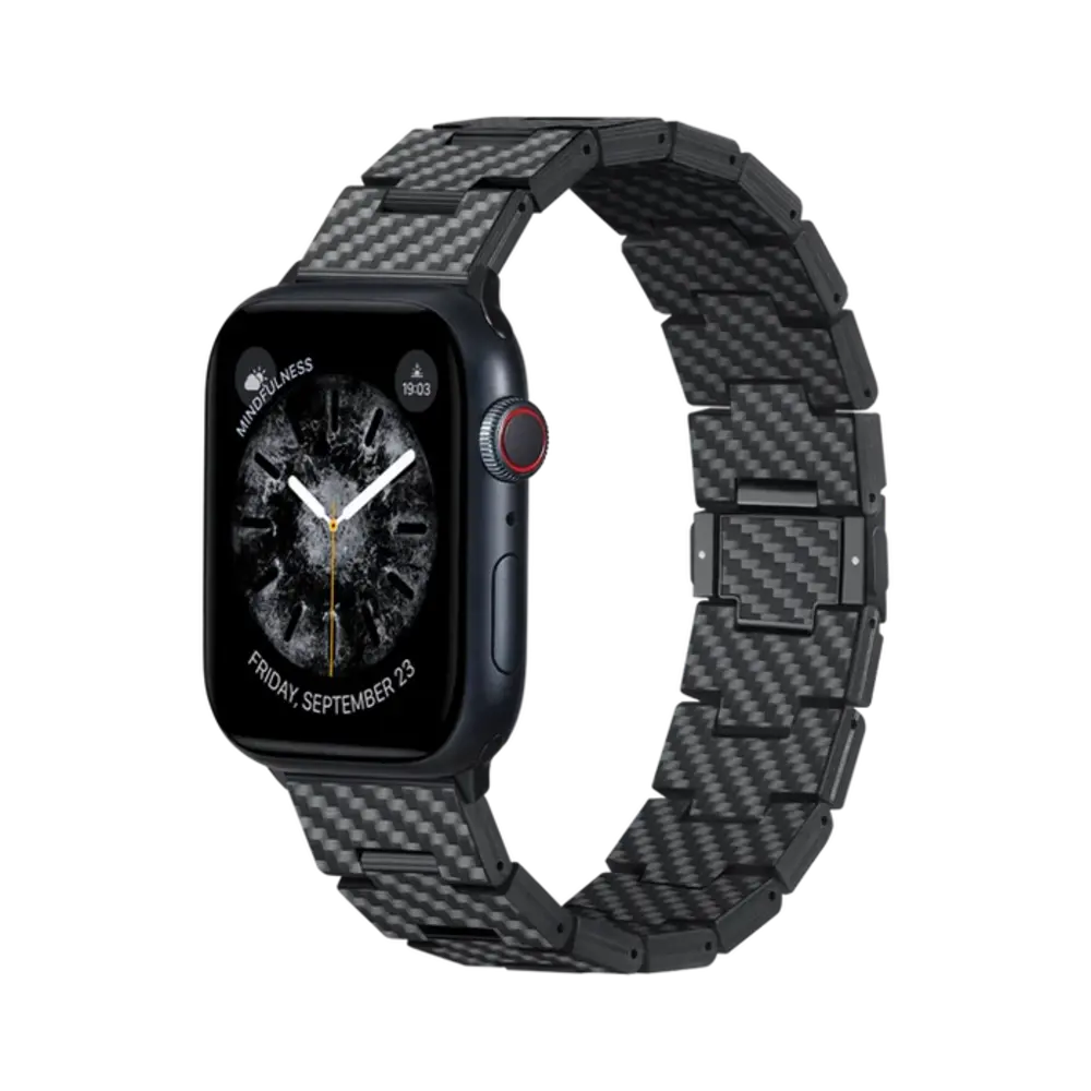 Pitaka Pitaka Apple Watch Retro carbon fiber bandje (zwart)